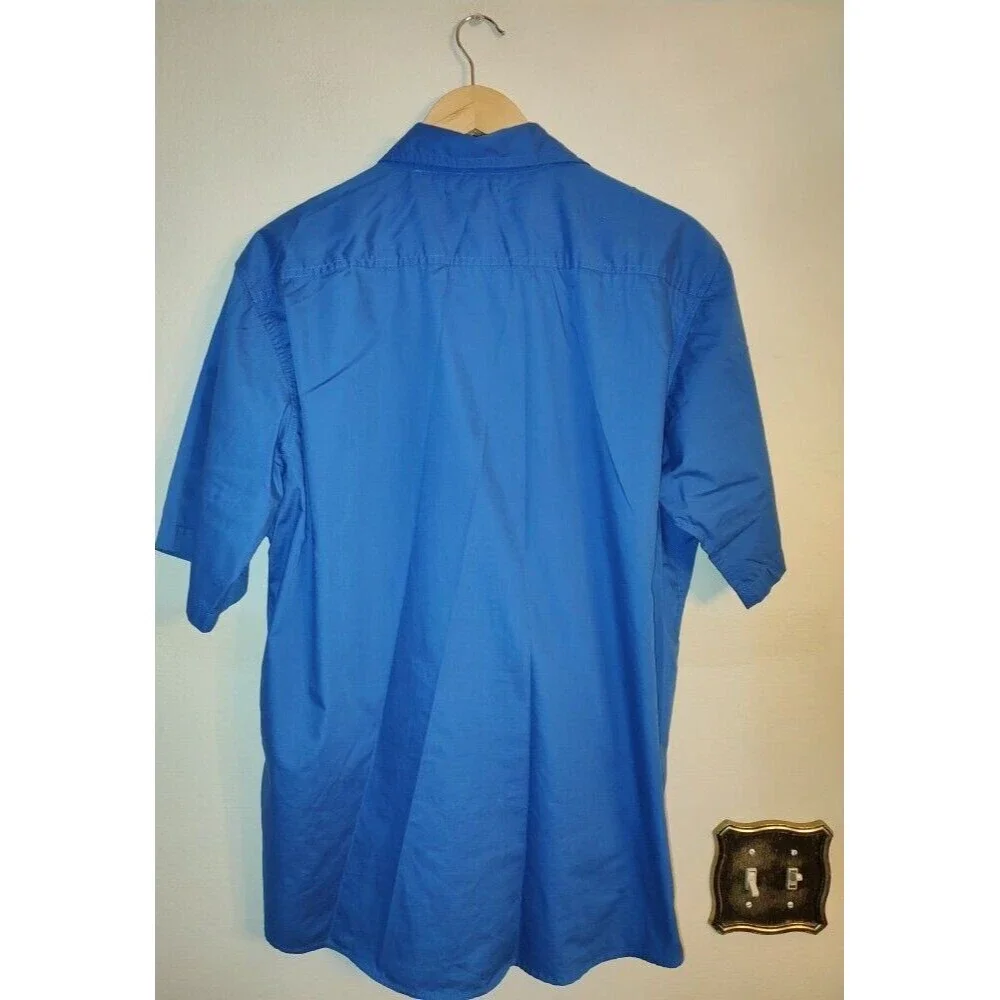 Men's Polo Ralph Lauren Lightweight Blue Cotton Red Logo Shirt Size XL